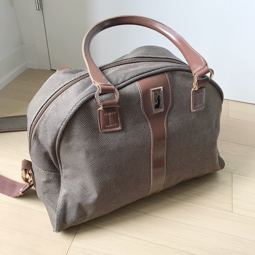 London Fog Tweed Travel Carry On Weekender Luggage